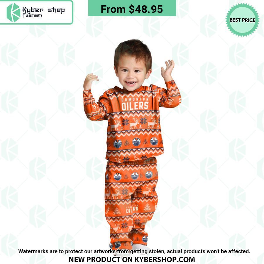 Edmonton Oilers NHL Family Holiday Pajamas Set