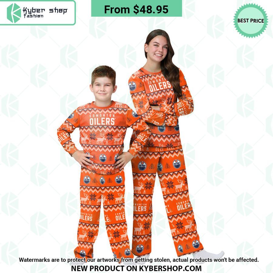 Edmonton Oilers NHL Family Holiday Pajamas Set