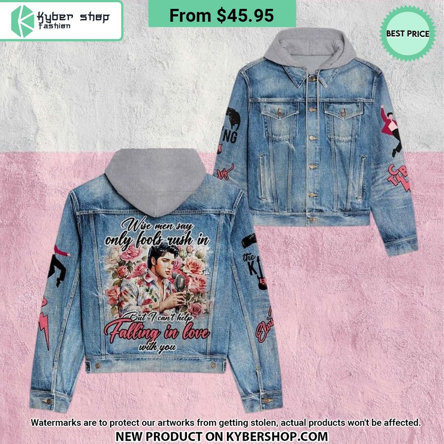 Elvis Presley I can’t Falling in Love With You Hooded Denim Jacket