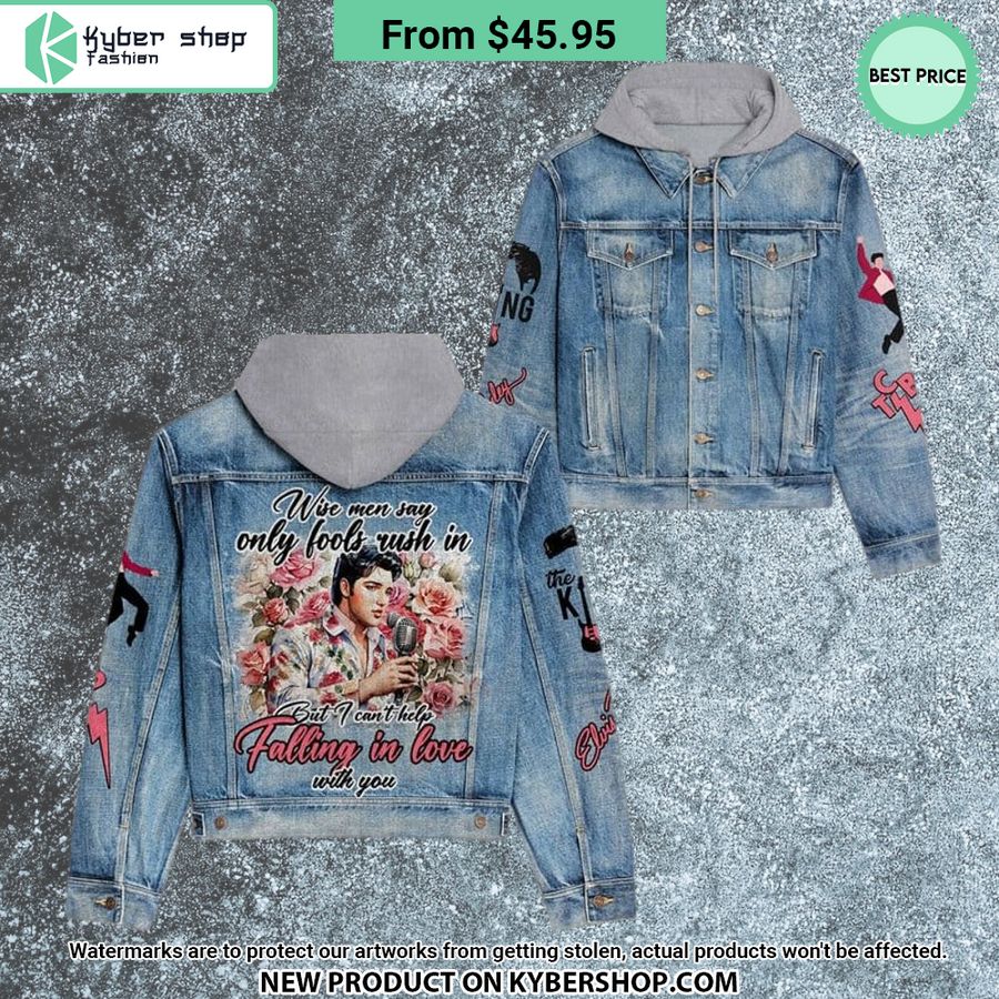 Elvis Presley I can’t Falling in Love With You Hooded Denim Jacket