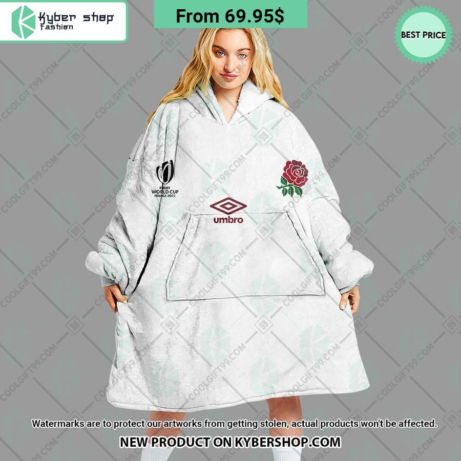 England Rugby Home Jersey Rugby World Cup 2023 CUSTOM Blanket Hoodie
