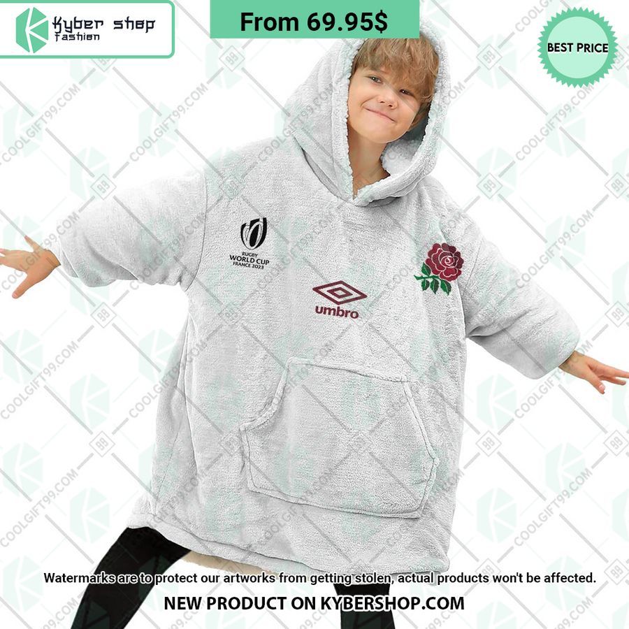 England Rugby Home Jersey Rugby World Cup 2023 CUSTOM Blanket Hoodie