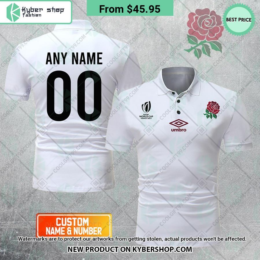 England Rugby Home Jersey Rugby World Cup 2023 Home Jersey CUSTOM Polo Shirt