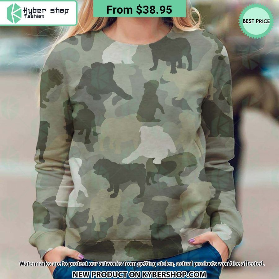 English Bulldog Camo Sweatshirt