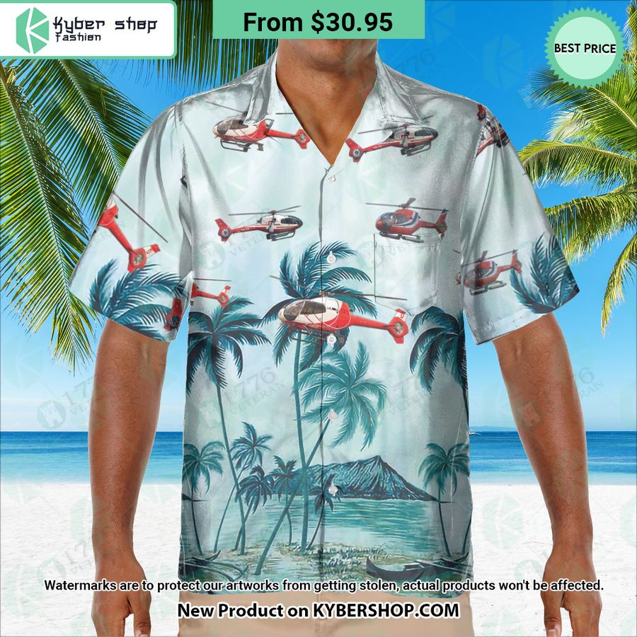 Eurocopter EC120 Colibri Palm Hawaiian Shirt
