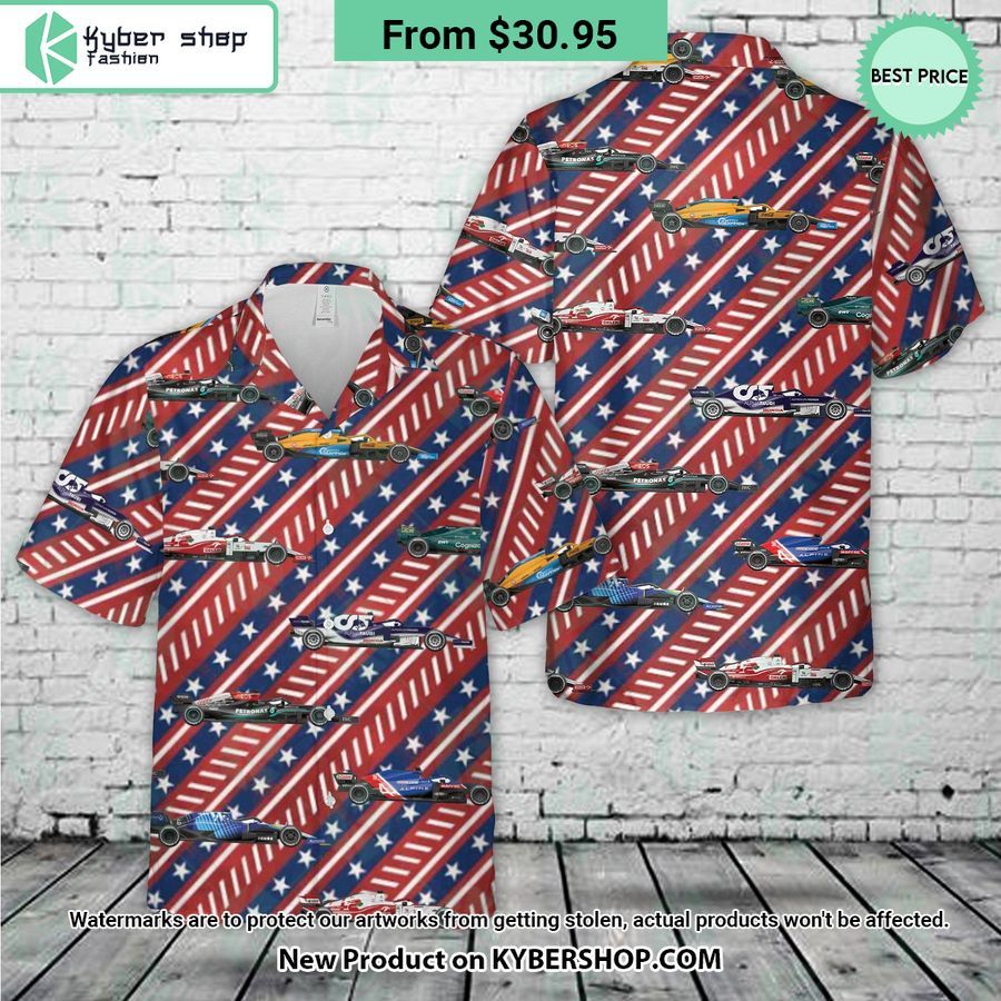 F1 Formula One Teams 2021 4th Of July Hawaiian Shirt