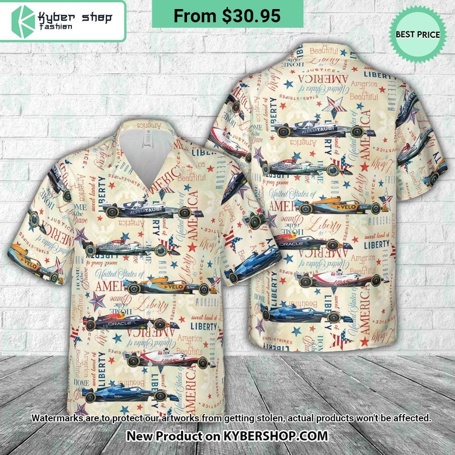 F1 Formula One Teams 2022 4th Of July Hawaiian Shirt