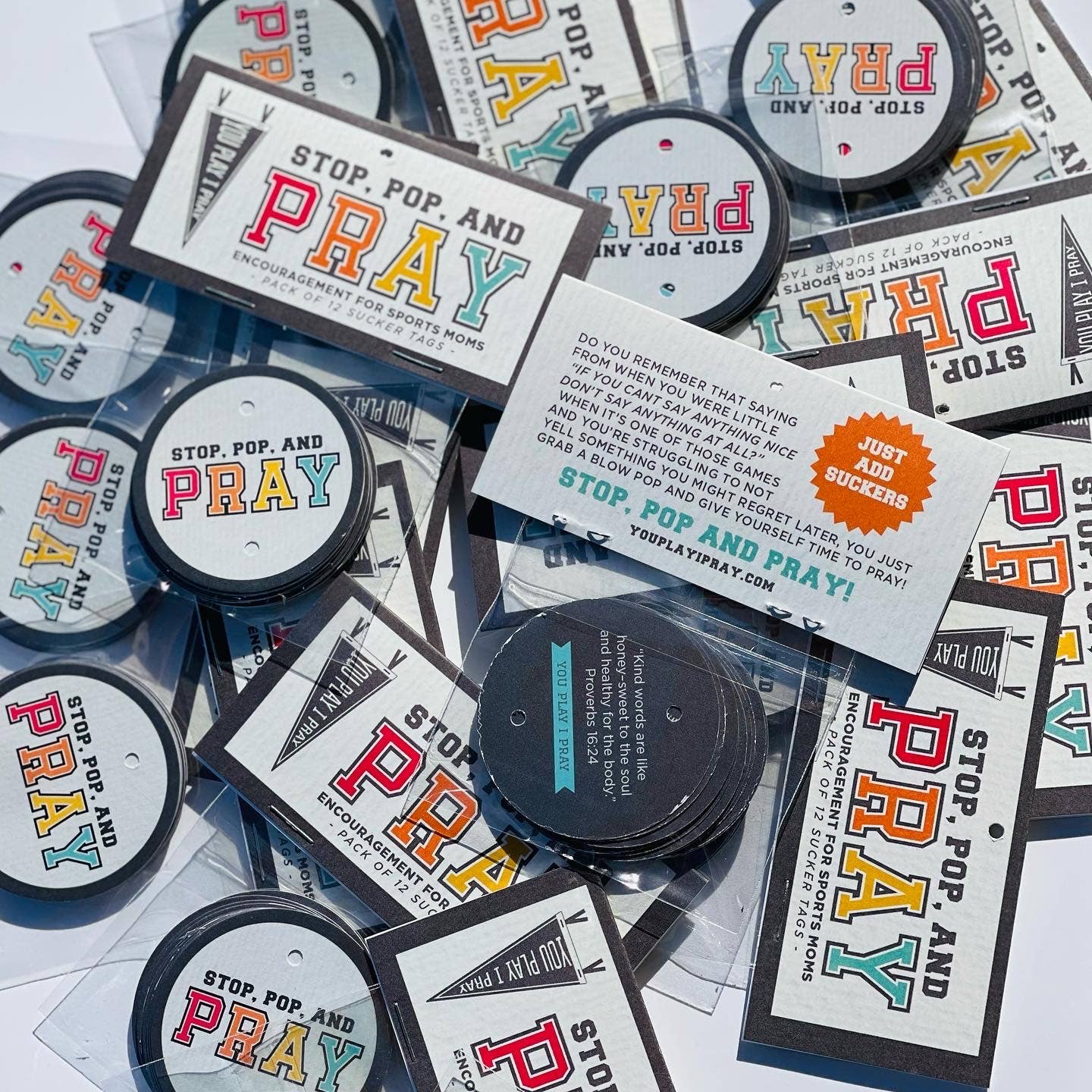 Stop Pop Pray Tags (Pack of 10) | Christian Gift | Sports