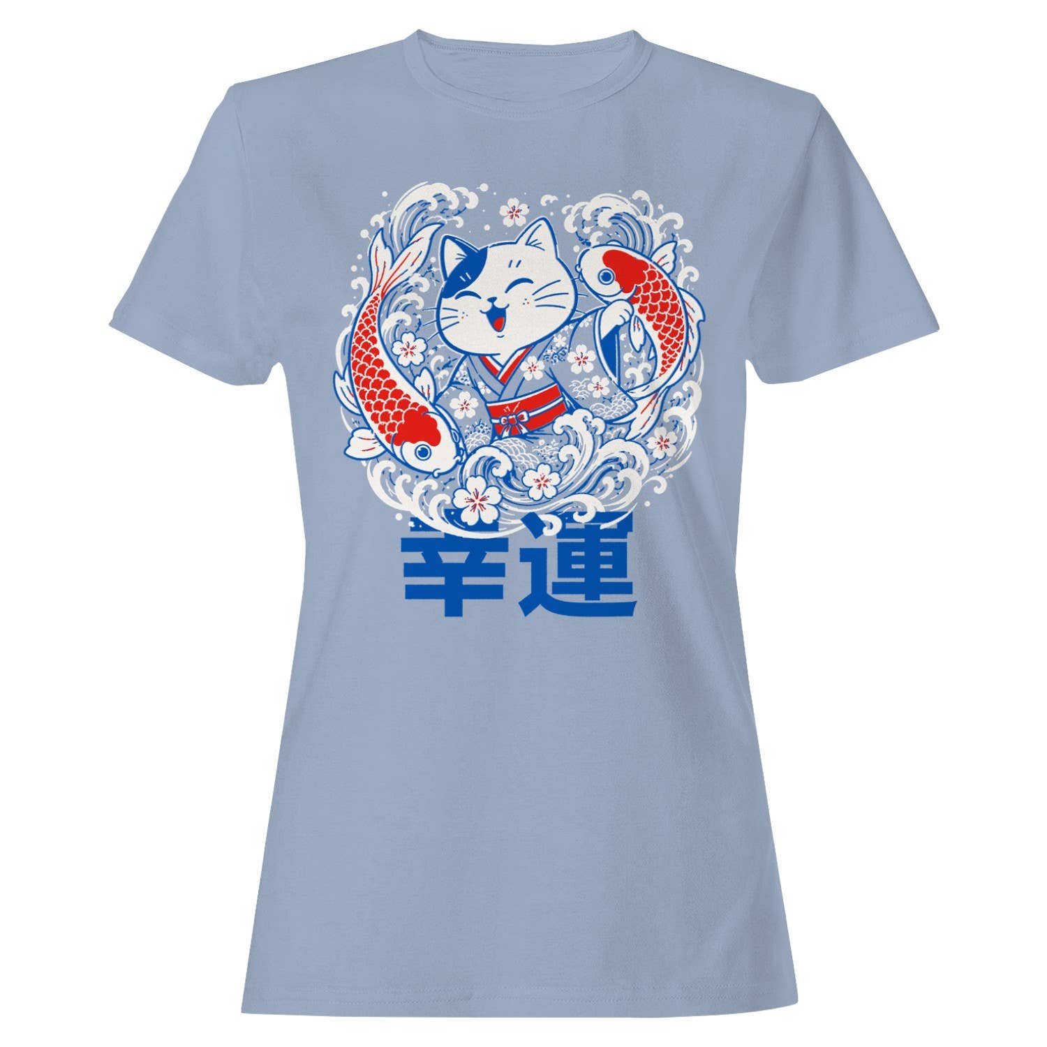 Lucky Cat Koi Fish Sakura Women's T-Shirt