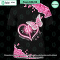 Faith Hope Love Breast Cancer Awareness Butterfly Rose T Shirt