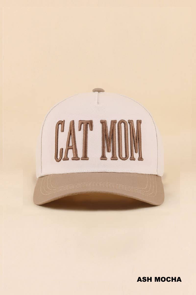 Cat Mom Two Tone Snapback Hat Zenana
