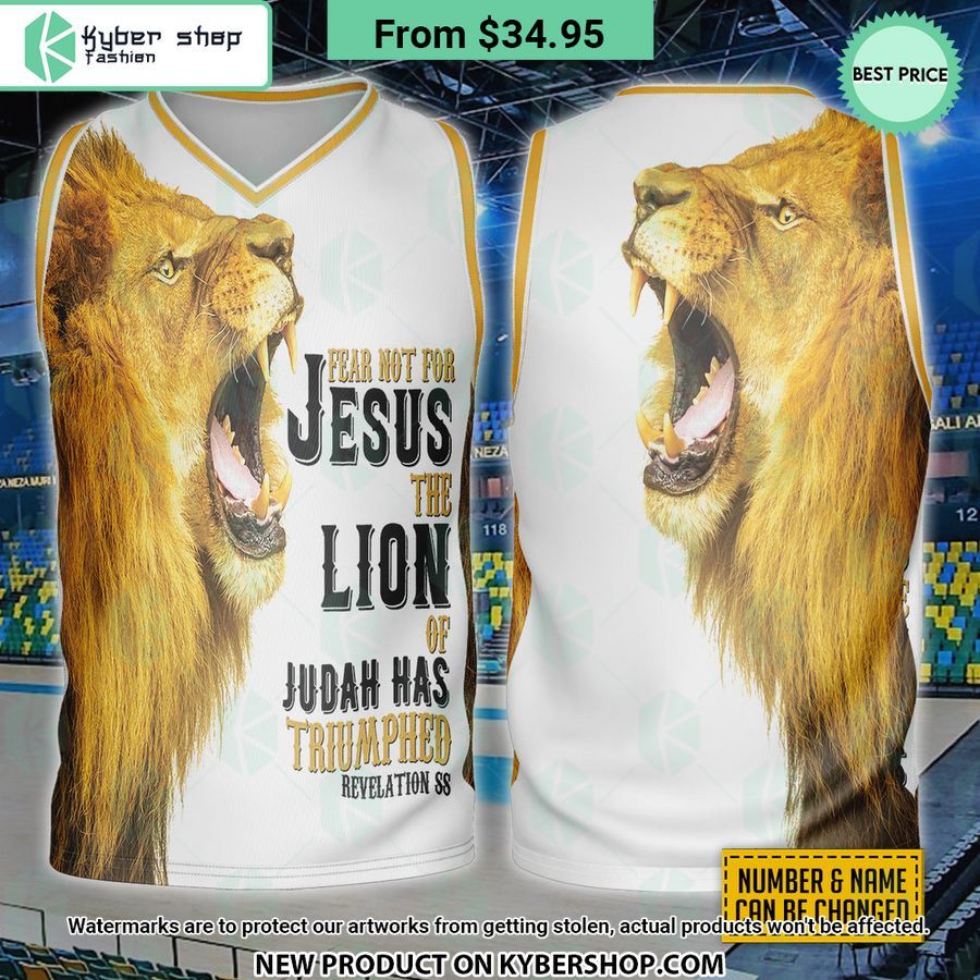 Fear Not For Jesus The Lion Of Judah CUSTOM Basketball Jersey