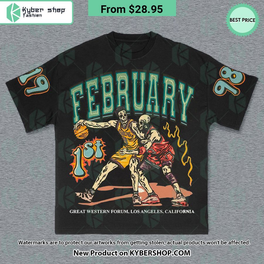 February Skull Basketball T Shirt