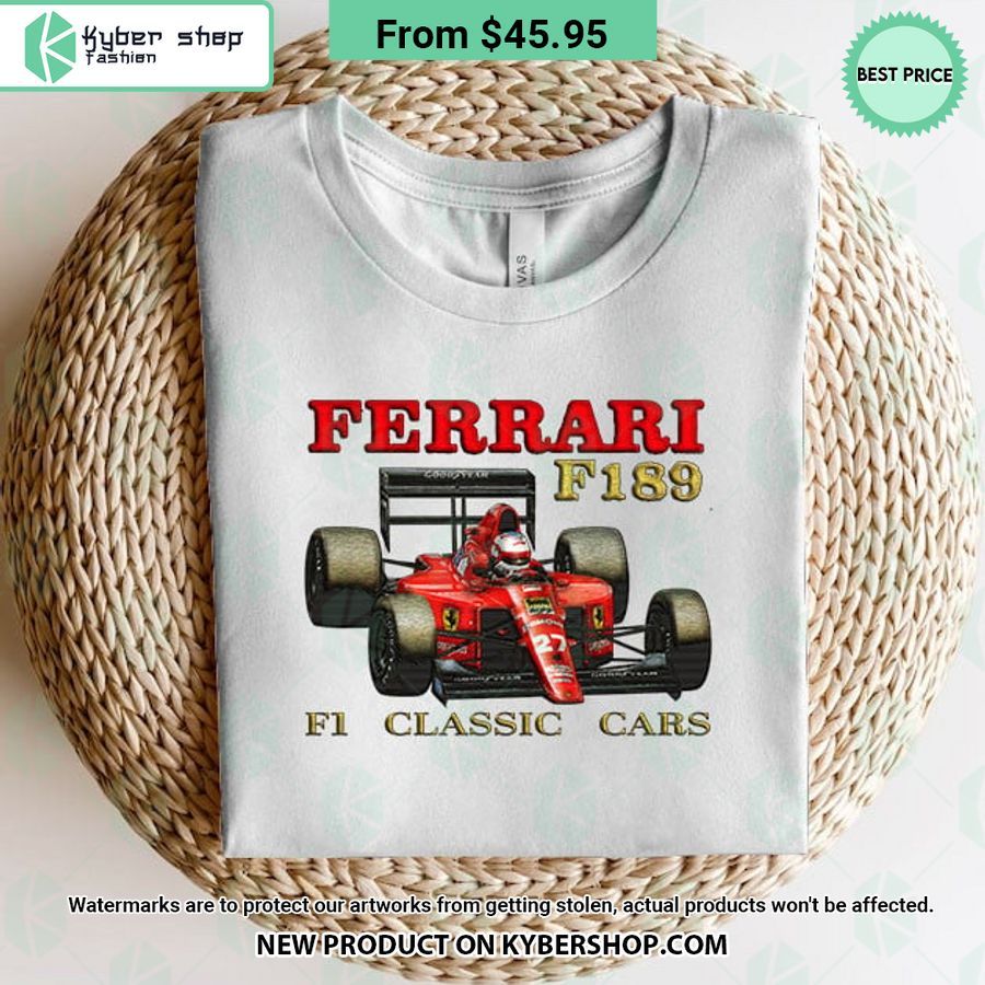 Ferrari F189 F1 Classic Cars Embroidered Shirt