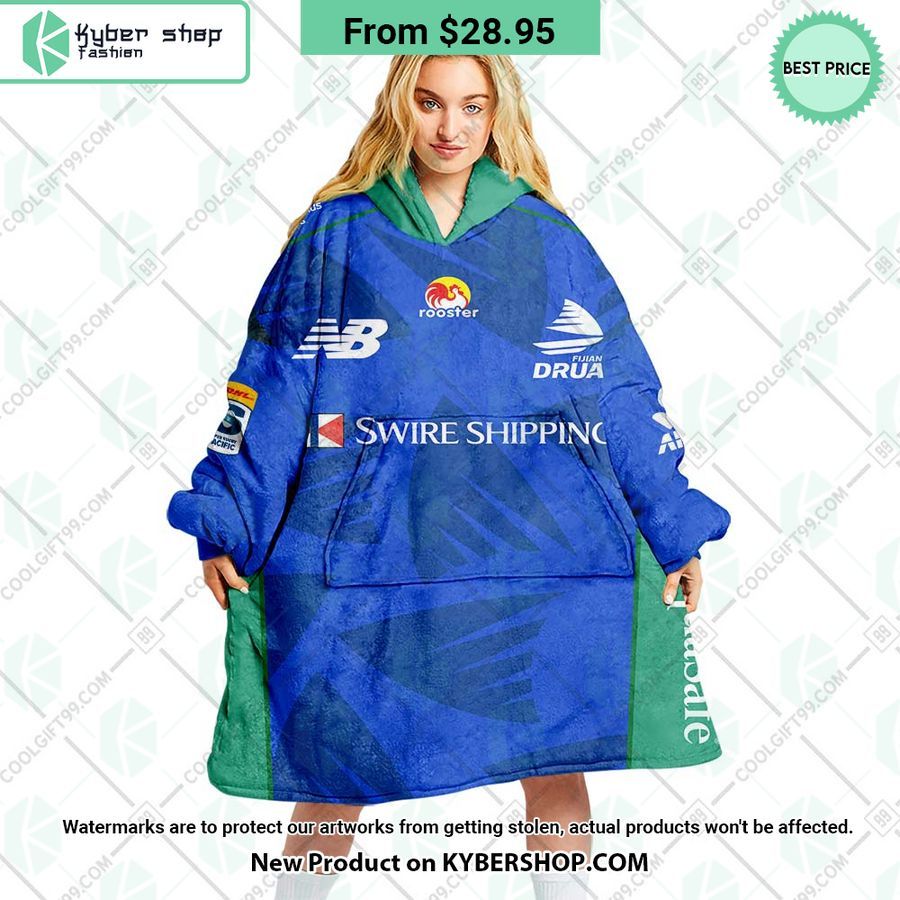Fijian Drua Super Rugby Pacific Home Jersey CUSTOM Hoodie Blanket