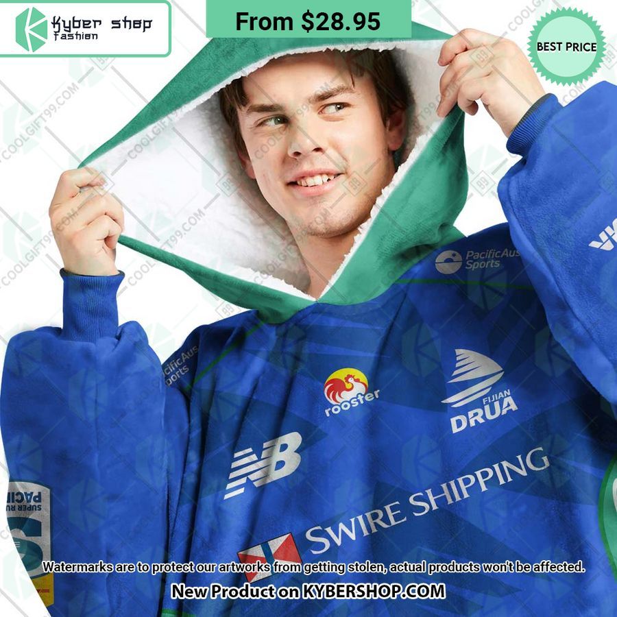 Fijian Drua Super Rugby Pacific Home Jersey CUSTOM Hoodie Blanket