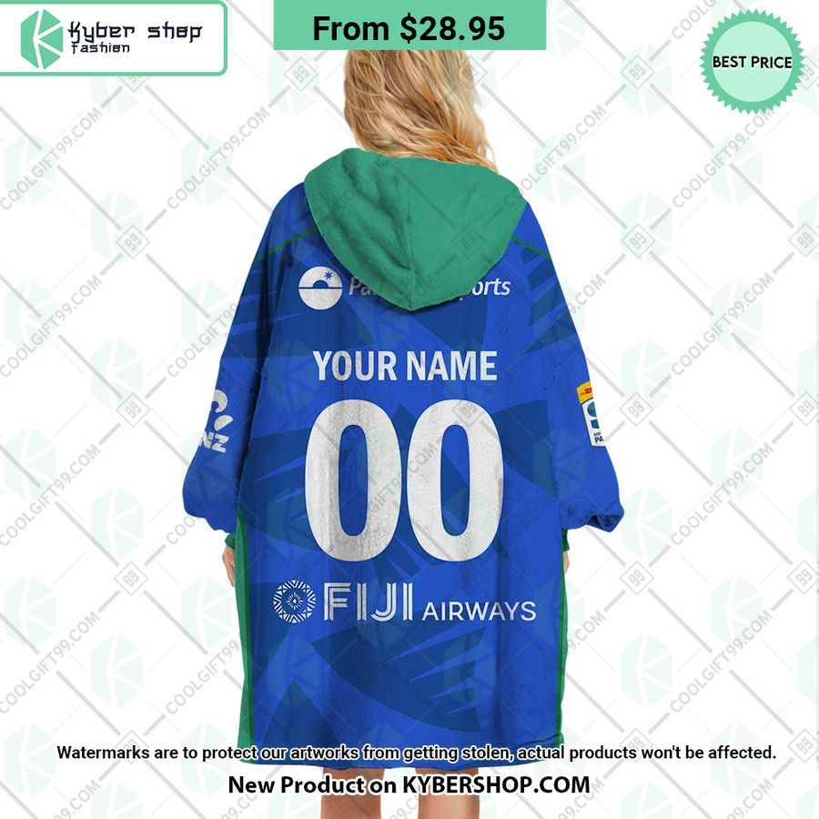 Fijian Drua Super Rugby Pacific Home Jersey CUSTOM Hoodie Blanket
