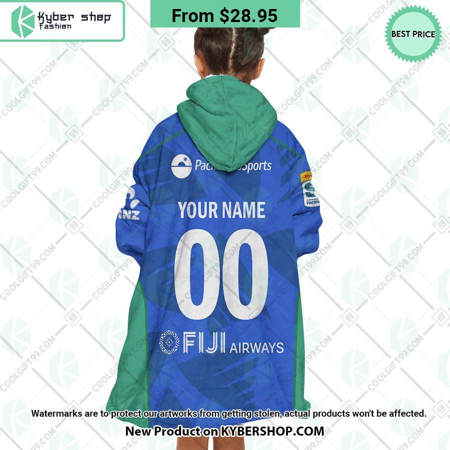 Fijian Drua Super Rugby Pacific Home Jersey CUSTOM Hoodie Blanket
