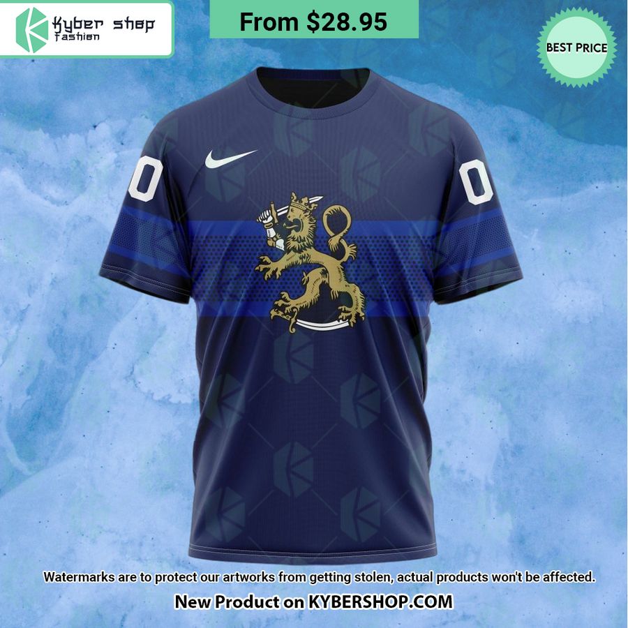 Finland National Ice Hockey Navy Hoodie, Shirt