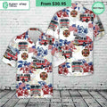 Firefighter Fire Truck 4th Of July Hawaiian Shirt