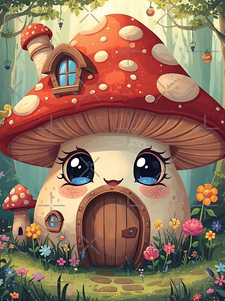Happy Mushroom House by SimonsDesignArt