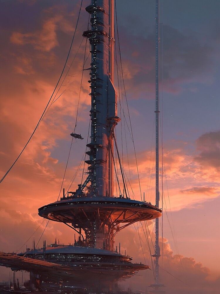 Futuristic Orbital Station Sunset by Visual Foundry