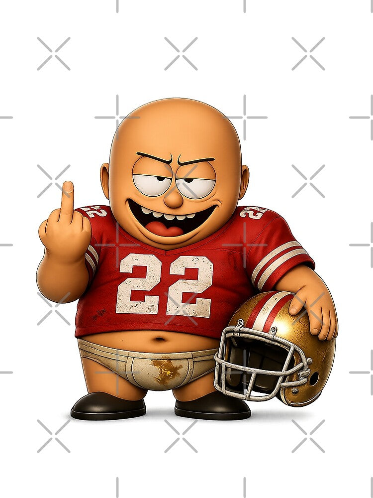 Funny American Football Player Cartoon – Chimou Character, Football Humor Design, Perfect Gift for Football Fans by WotanArt