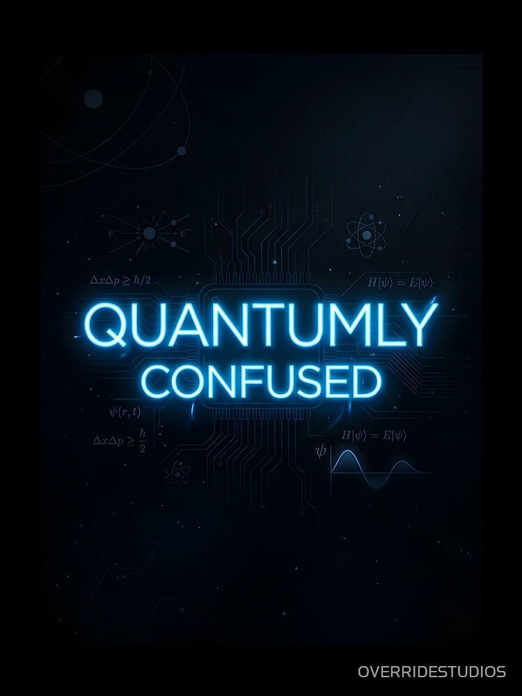 Quantumly Confused Physics Humor by OVERRIDESTUDIOS