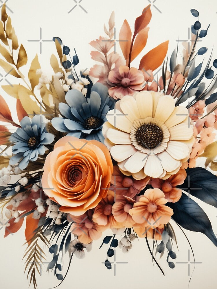 Watercolor Boho Flowers Design by StudioRedKoala
