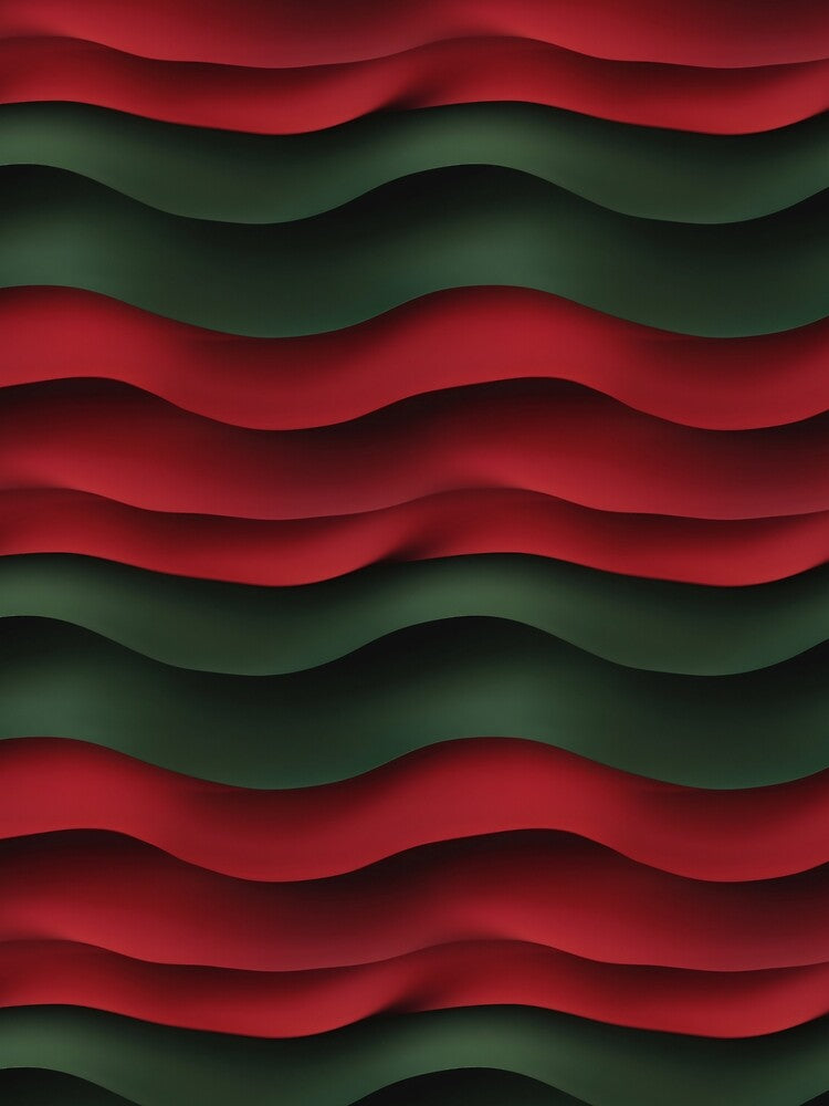 Swirling Red and Green Ribbons, Christmas Pattern by patternicco