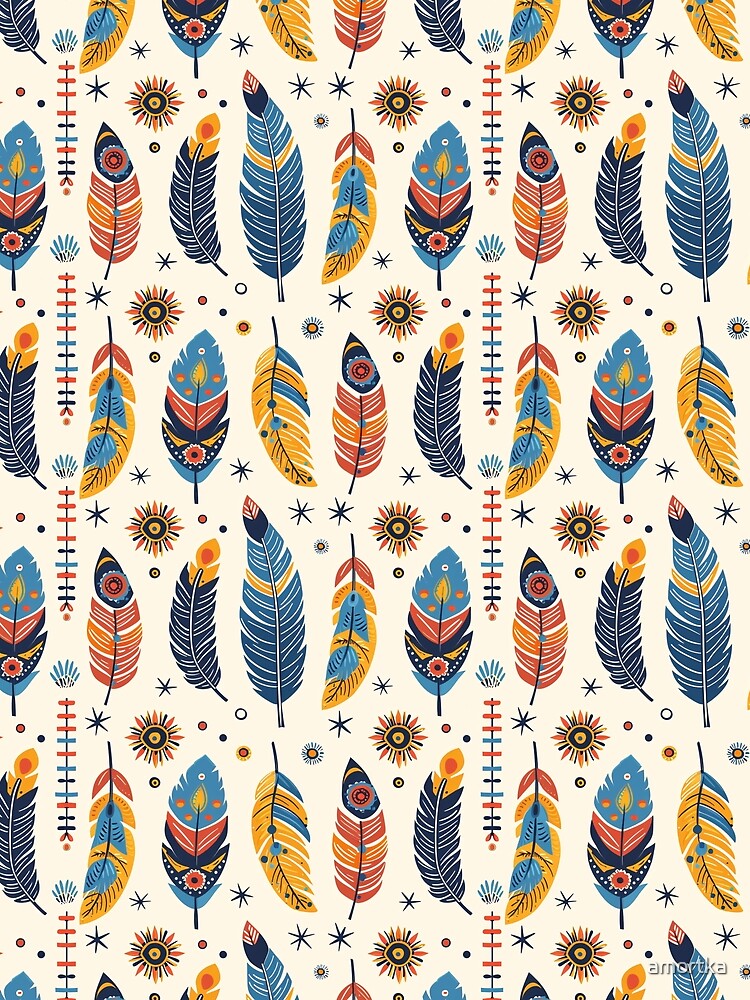Boho Chic Cute Pattern Pillow by amortka