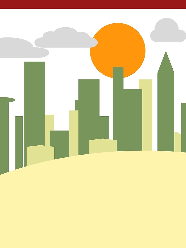 Minimalist retro cityscape by Ravenyard
