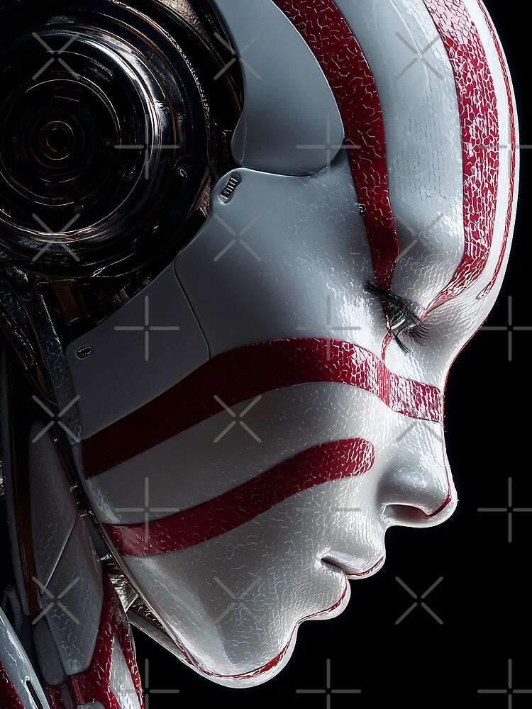 Cybernetic Human Face Transhumanism Concept Art by cyberartmaker
