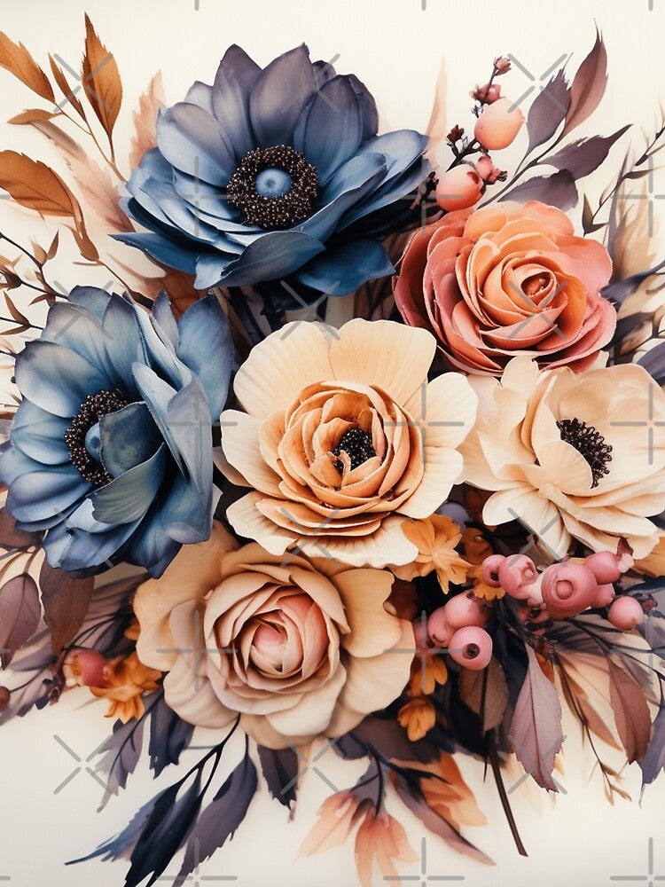 Watercolor Boho Flowers Design by StudioRedKoala