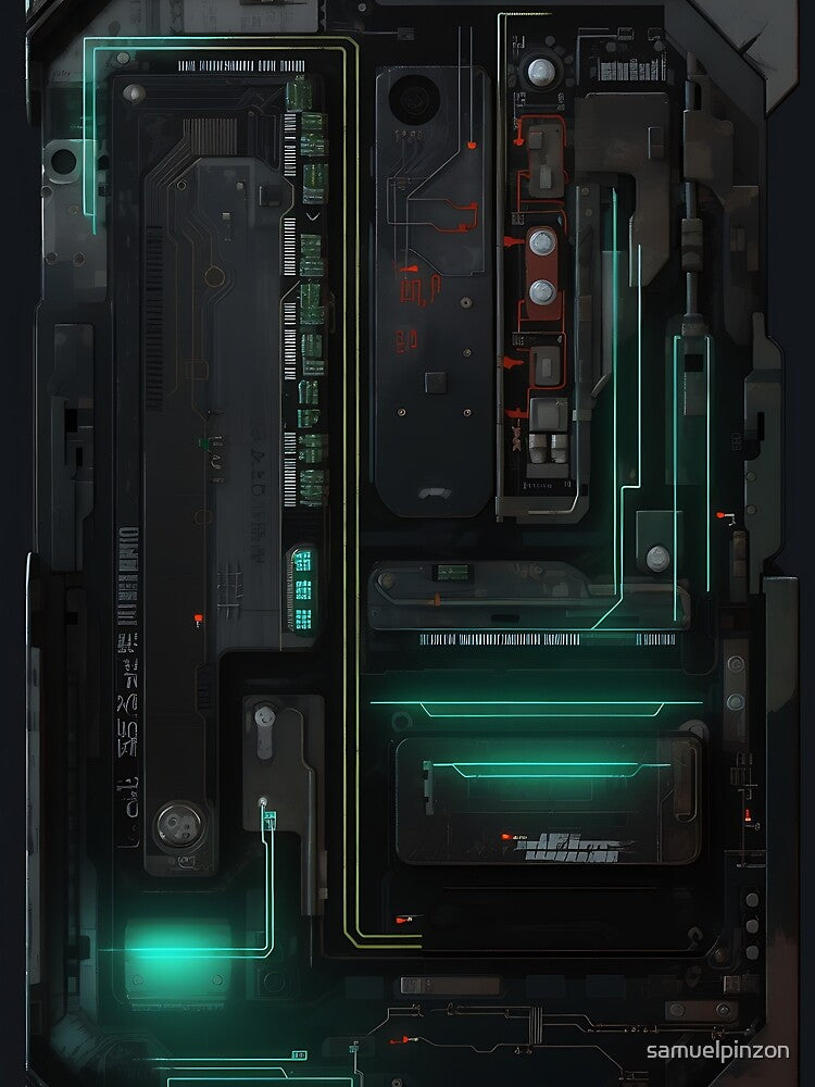 Neon Cyberpunk Circuits Illustration | Glitch Art with a Futuristic Twist by samuelpinzon