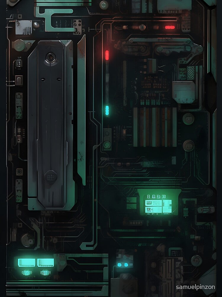 Cyberpunk Circuits Illustration | Futuristic Technology Artwork by samuelpinzon