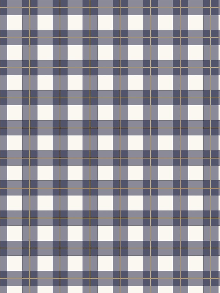 Gingham Pattern with Gold Stripe by NolkDesign