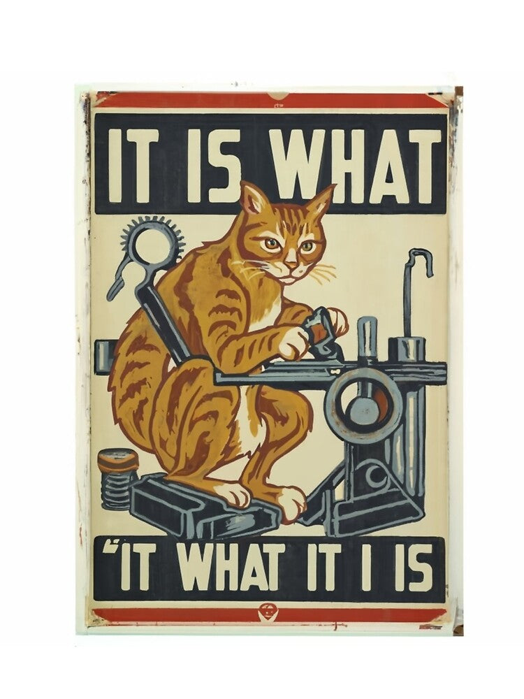 Tired Cat Funny Sticker Art by maypp