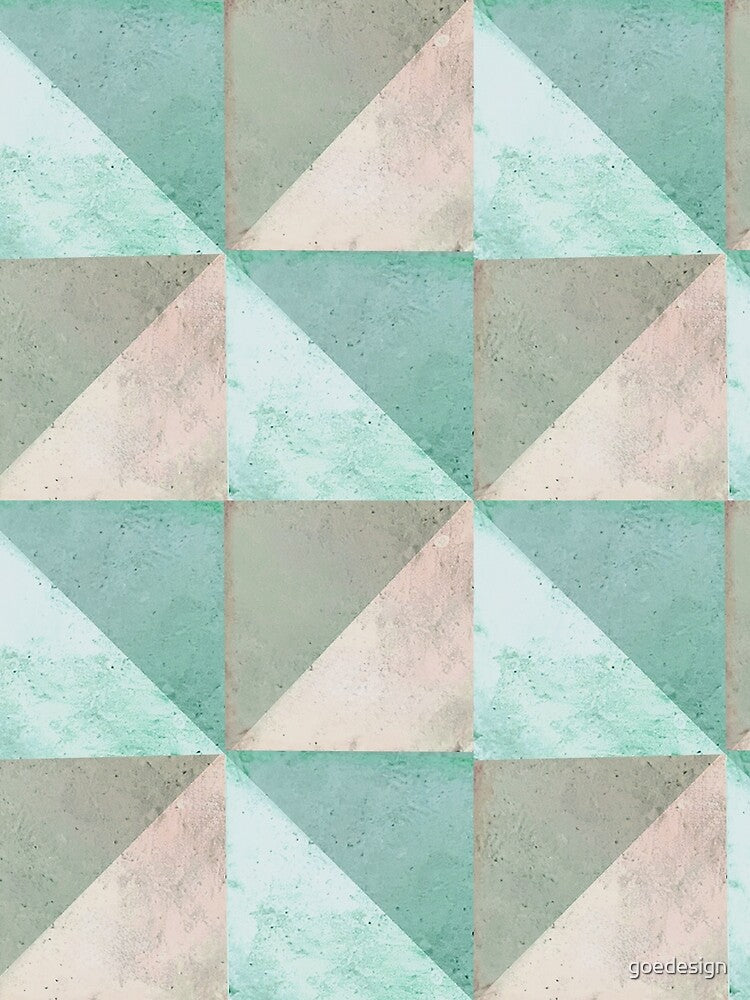Geometric Stone Triangles: Mint & Sand Abstract by goedesign