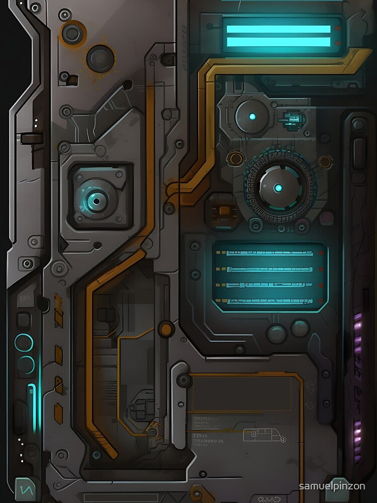 Cyberpunk Circuits Illustration | Trippy Neon Glitch Art by samuelpinzon