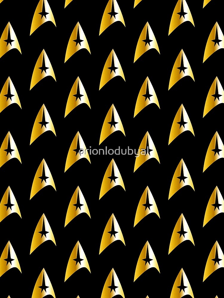 SciFi TV Show Gold on Black Insignia Pattern by orionlodubyal