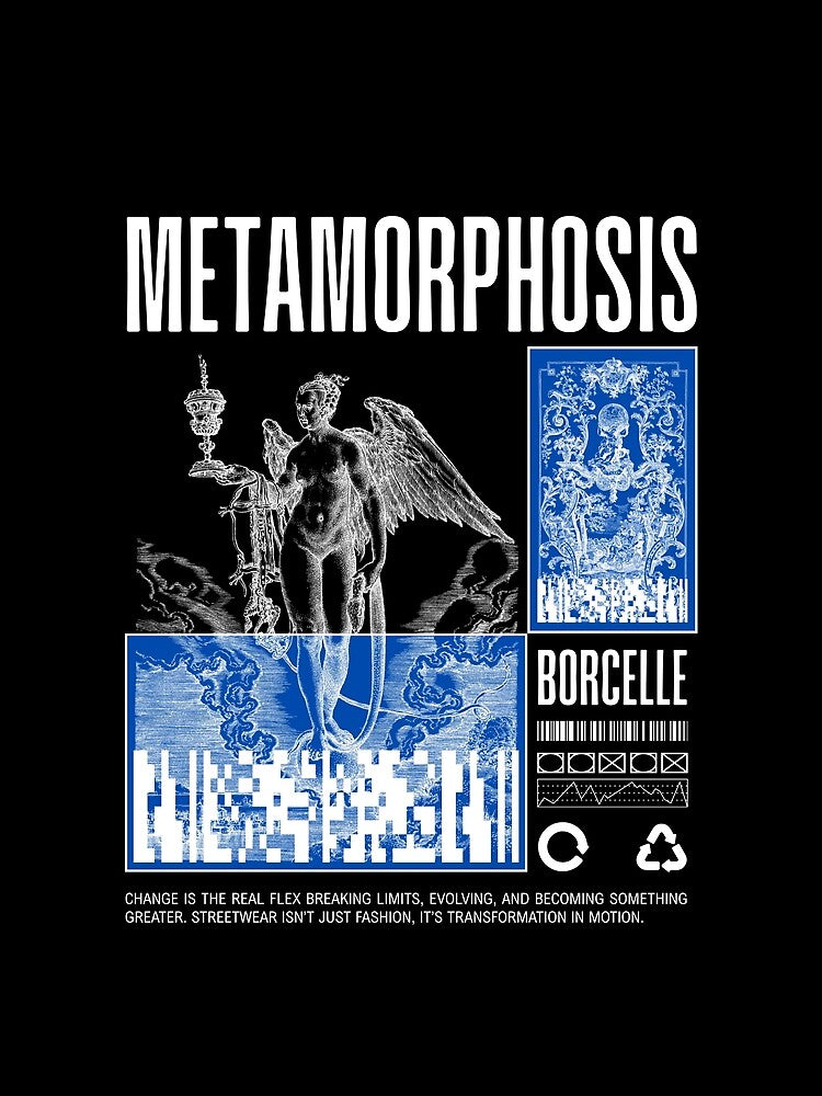 Black & Blue Grunge Metamorphosis Streetwear T-Shirt by YourEnvy