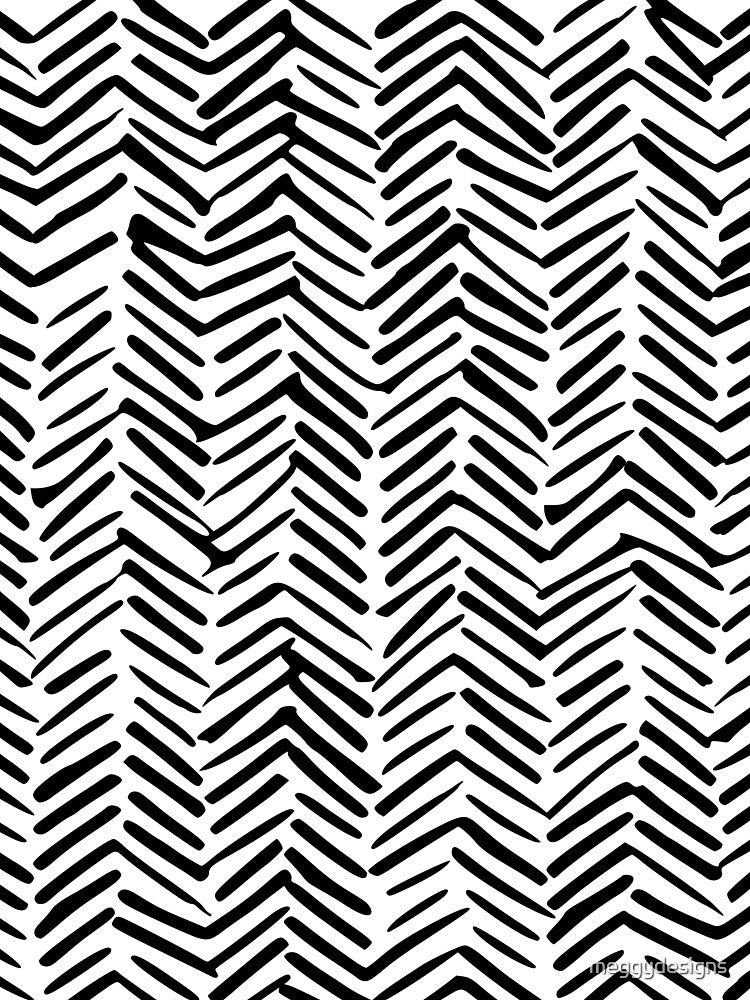 Boho Mudcloth , Black and White Print by meggydesigns