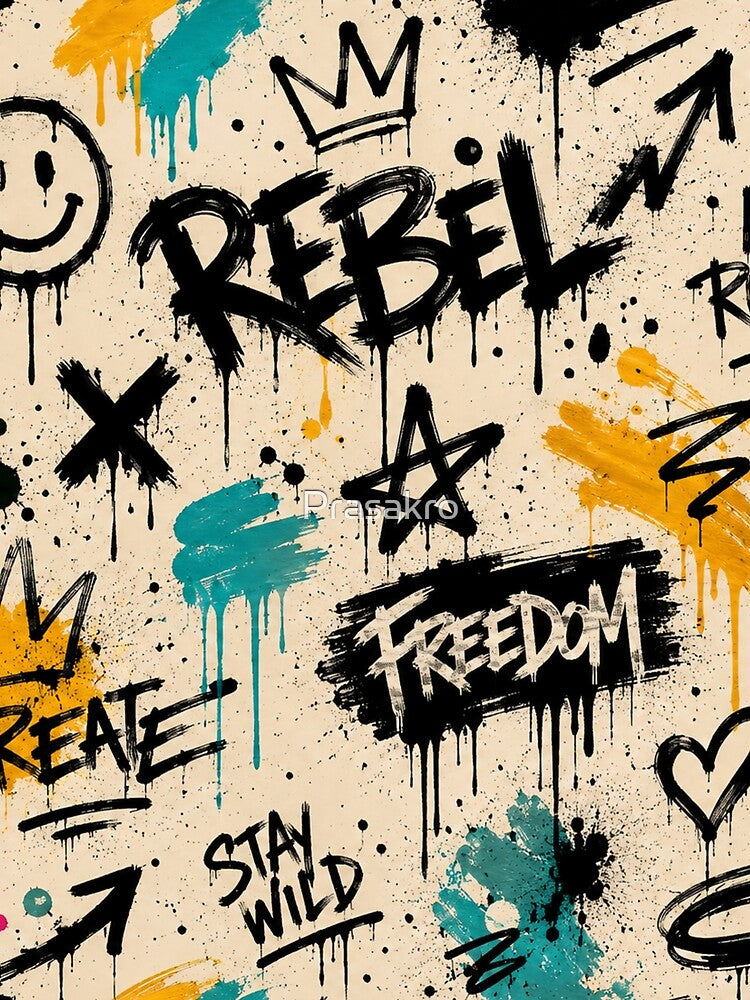 Rebellion street art chaos by Prasakro