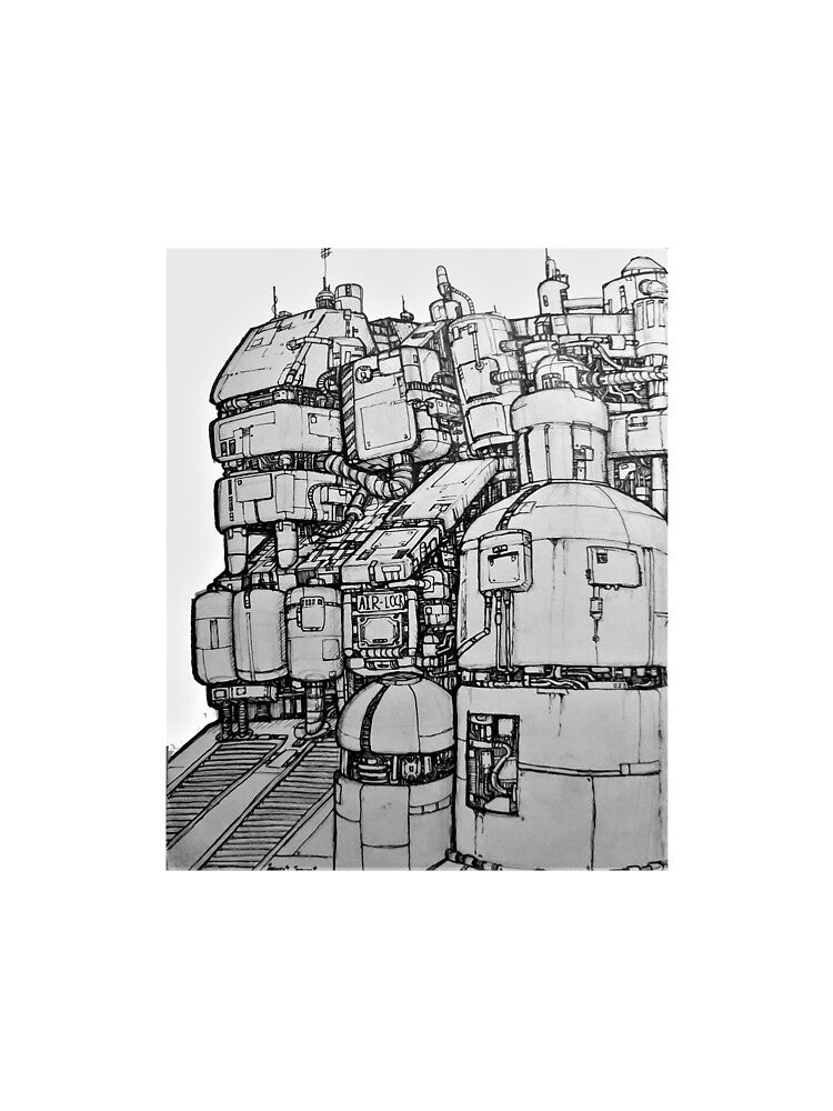 SCI-FI MACHINERY (DRAWING) COOL DESIGN CYBERPUNK by LFtrash