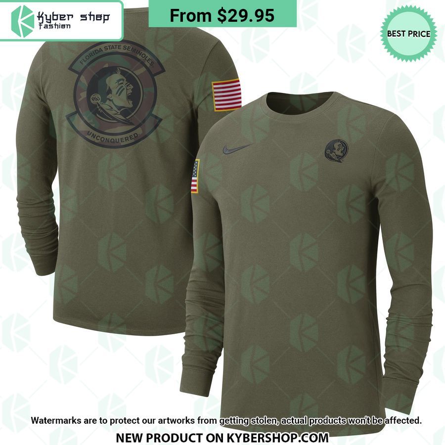 Florida State Seminoles Military Salute to Service Veterans Long Sleeve Shirt