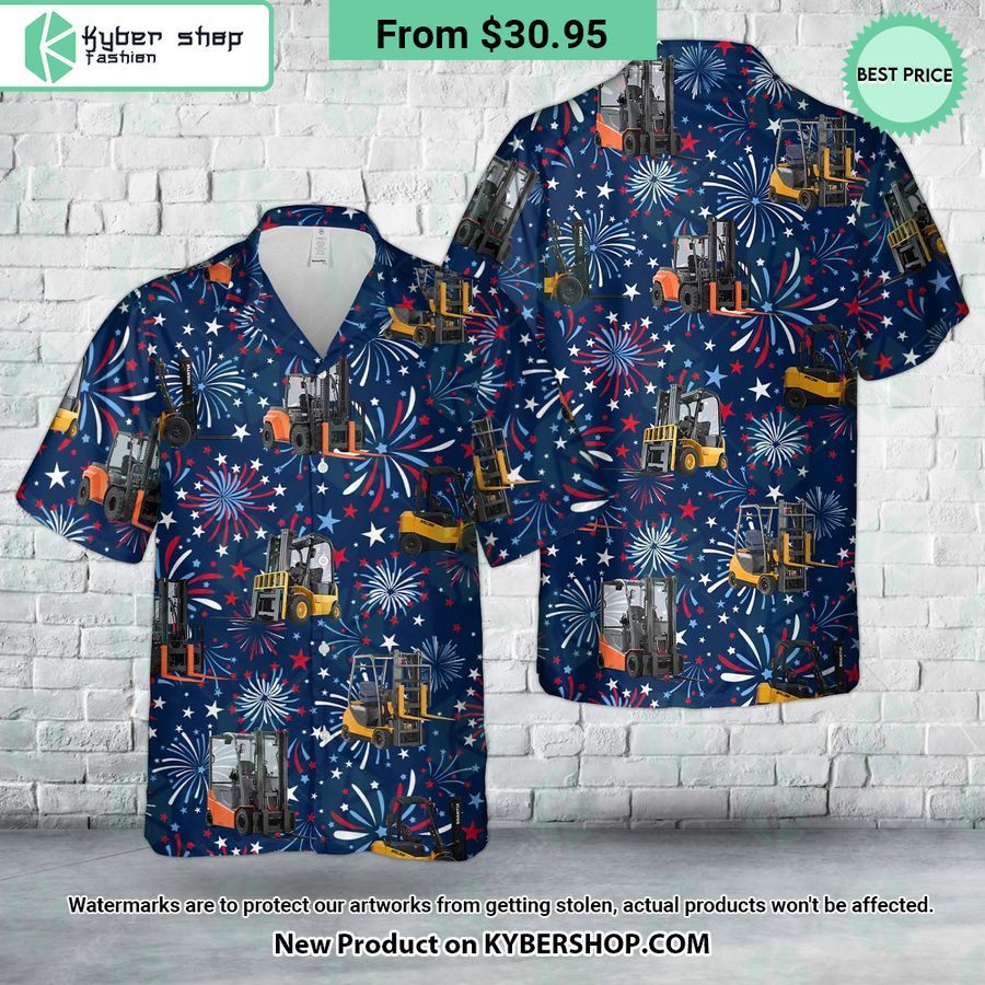 Forklift 4th Of July Hawaiian Shirt