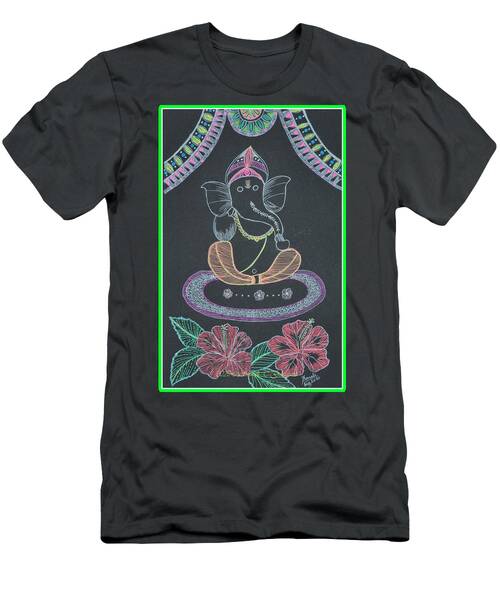 Ganesha With Hibiscus Flowers T-Shirt