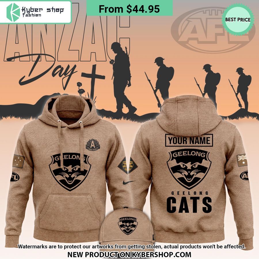 Geelong Cats AFL Anzac Day CUSTOM Hoodie
