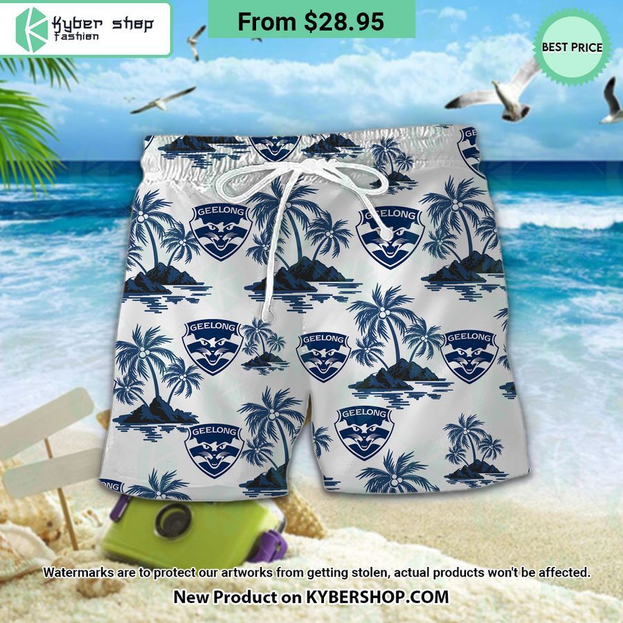 Geelong Football Club Hawaiian Shirt Shorts